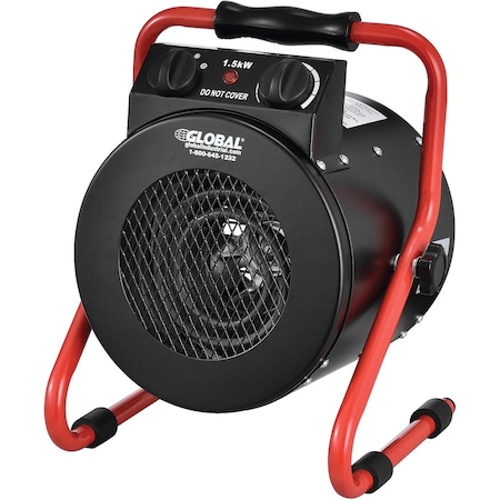 Global Industrial Portable Electric Space Heater With Thermostat, 1500 watt, 120v, Red 653579